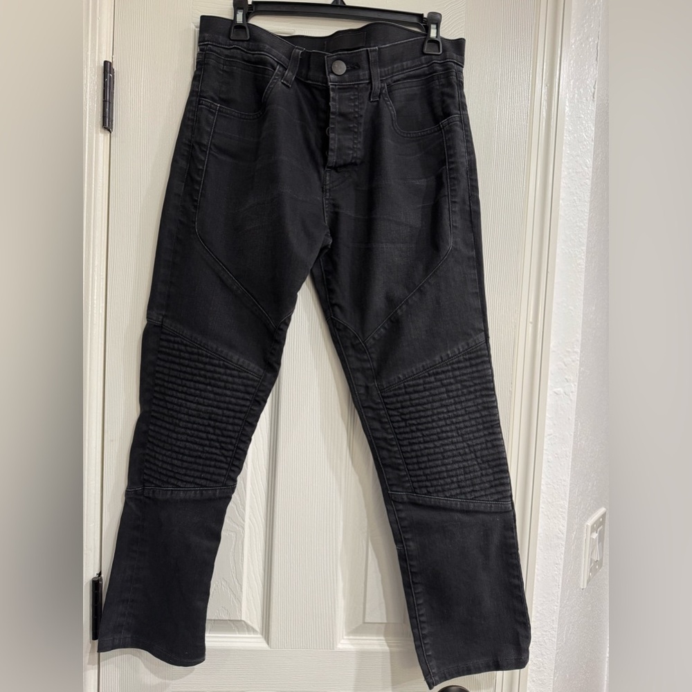 J Brand Black Moto Detail Ankle Jeans